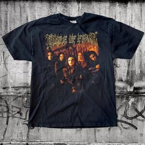 Vintage Cradle of Filth Band Tee Black Graphic Shirt Size L Hanes 2006 Y2K